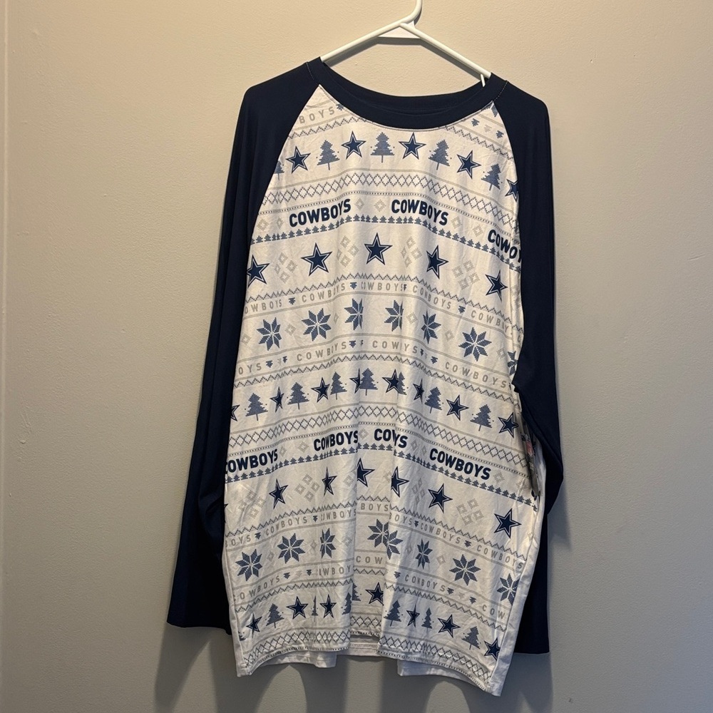 Blue and White Dallas Cowboys Raglan Shirt